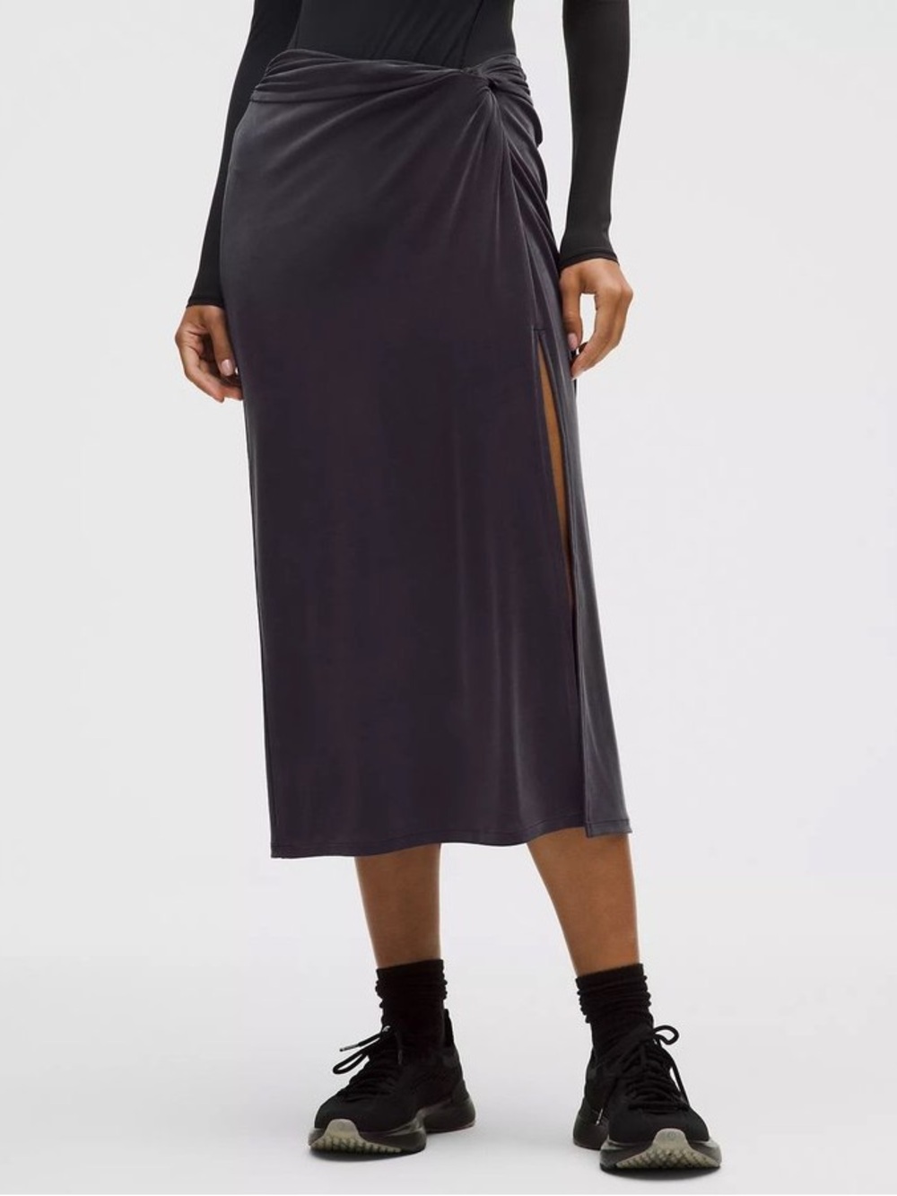 Lululemon Drapey Softstreme Midi Skirt Women’s Size XL in Nightmoth